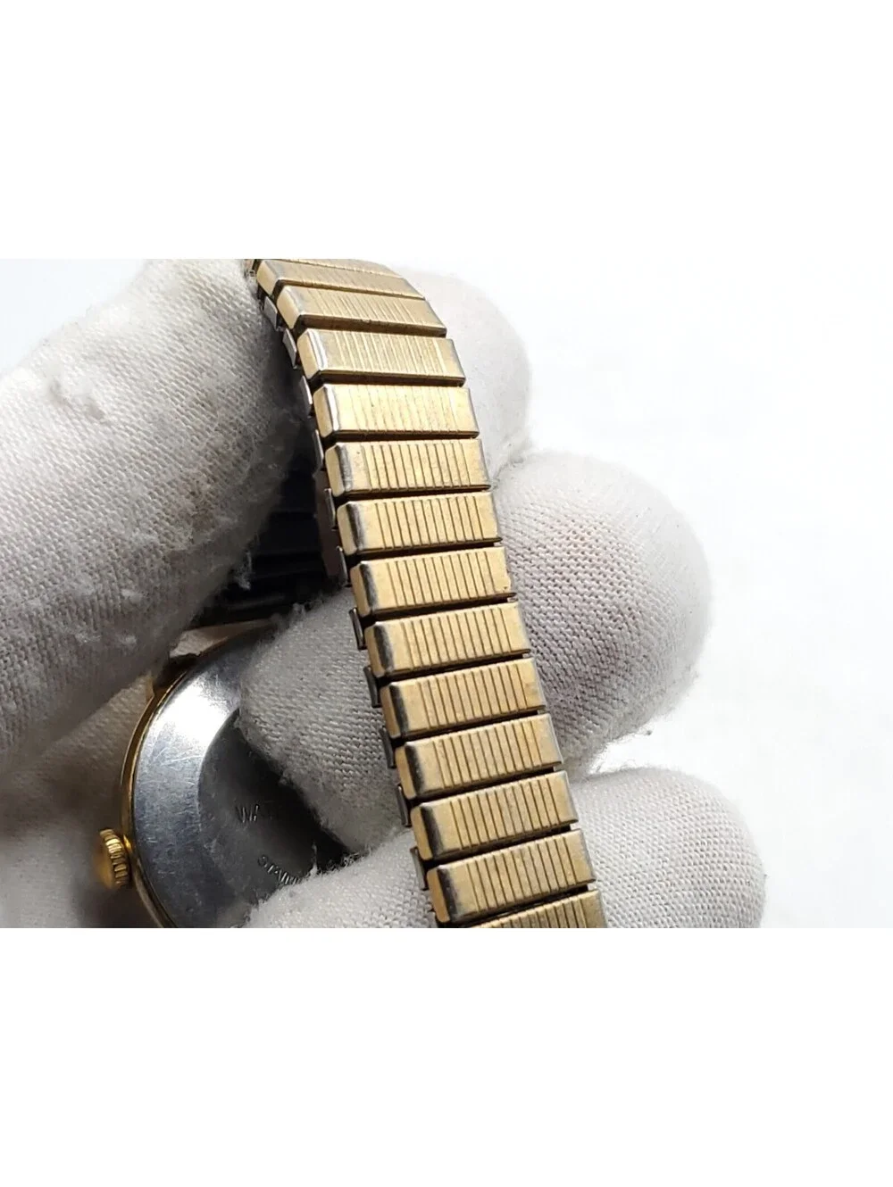 Vintage Timex Marlin Big Reader Mechanical  30mm Watch Running Gold Tone